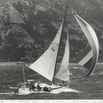 Aurora blasting along under spinnaker in a Wellington gale (Les McDonald Collection)
