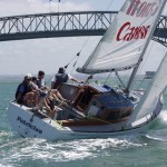 Patrician powers toward teh windward mark in the 2003 Stewart Championships (Charles Scoones)