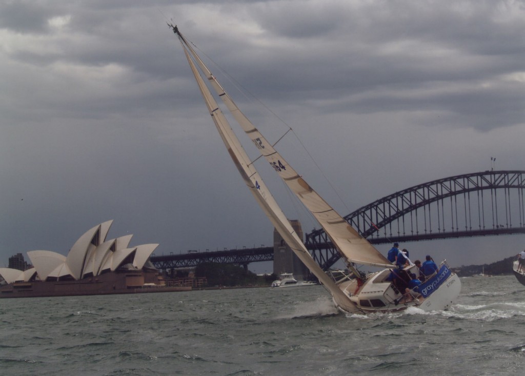 Pendragon smokin' up Sydney Harbour (Andrew Cochrane Collection)